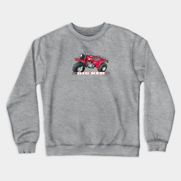 BIG RED 3 WHEELER ATV Crewneck Sweatshirt by Cult Classics